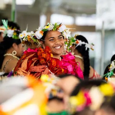 A girl wearing a chaplet